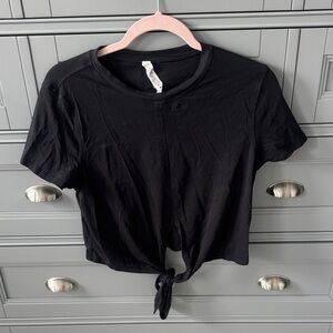 lululemon athletica Black wrap- around -Tie Crop Top